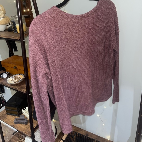 AMERICAN EAGLE Waffle Long Sleeve Button Up Top S - Picture 2 of 2